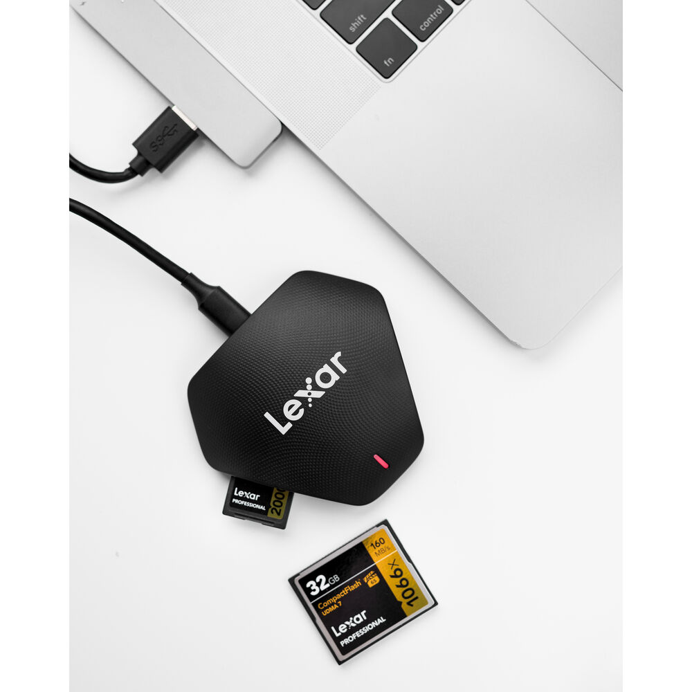 LEXAR 3’ü 1 Arada USB-C Kart Okuyucu (CF, SD ve microSD UHS-II Uyumlu)