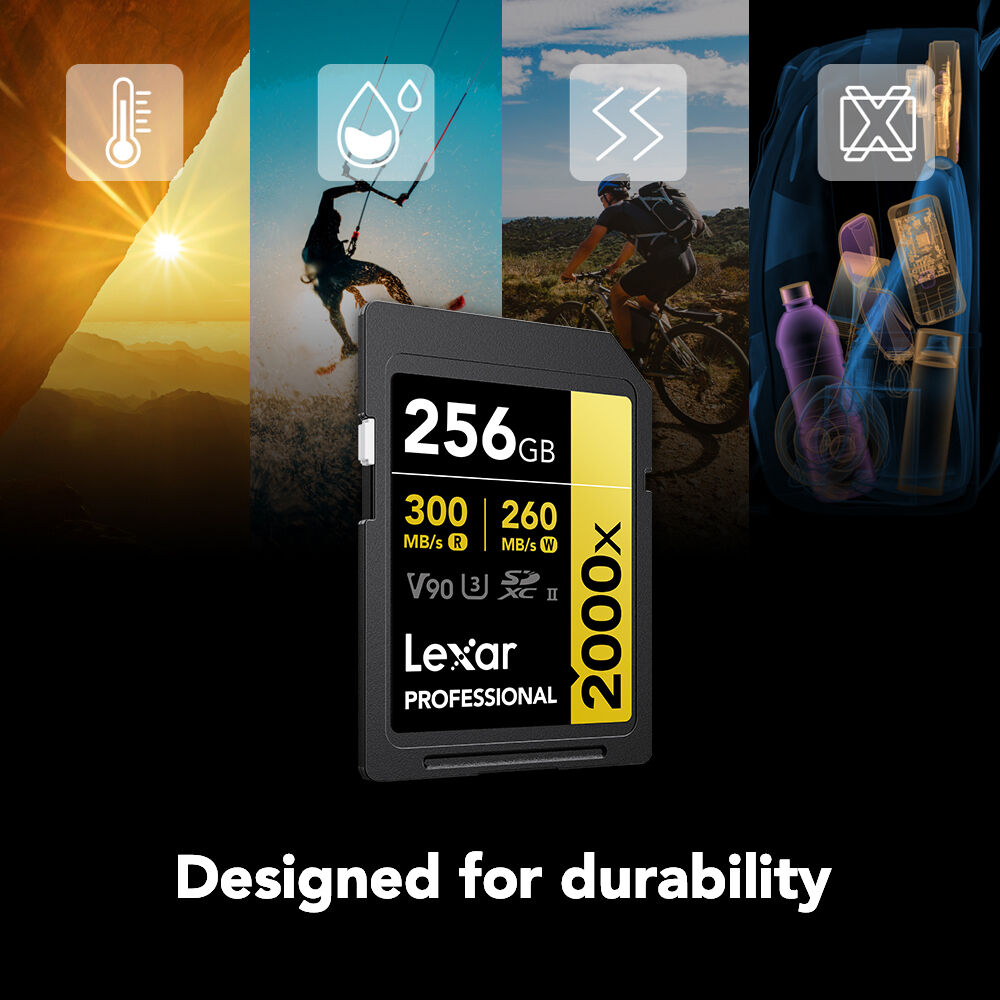 LEXAR 256GB Professional 2000x SDXC UHS-II Hafıza Kartı (V90, U3)