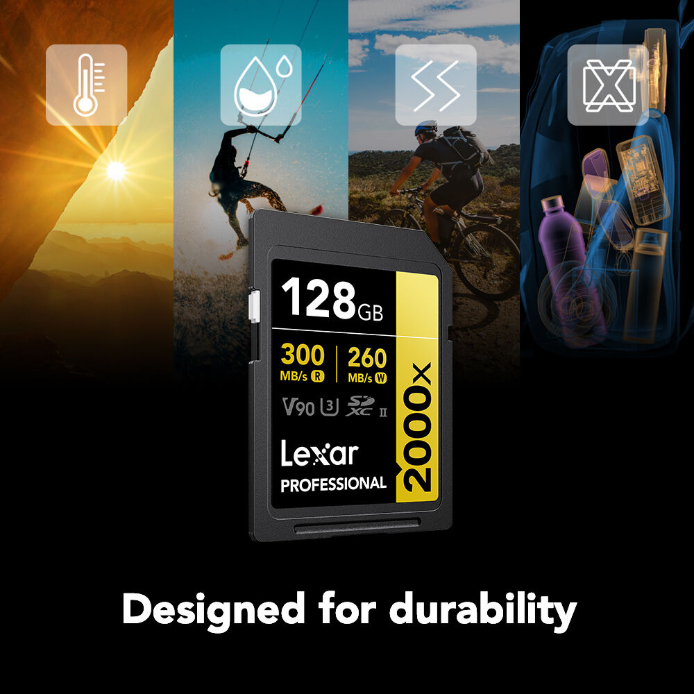 LEXAR 128GB Professional 2000x SDXC UHS-II Hafıza Kartı (V90, U3)