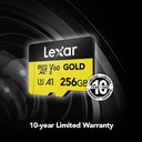 LEXAR 256GB GOLD Serisi microSDXC UHS-II Hafıza Kartı (V60)