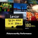 LEXAR 256GB GOLD Serisi microSDXC UHS-II Hafıza Kartı (V60)