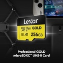 LEXAR 256GB GOLD Serisi microSDXC UHS-II Hafıza Kartı (V60)
