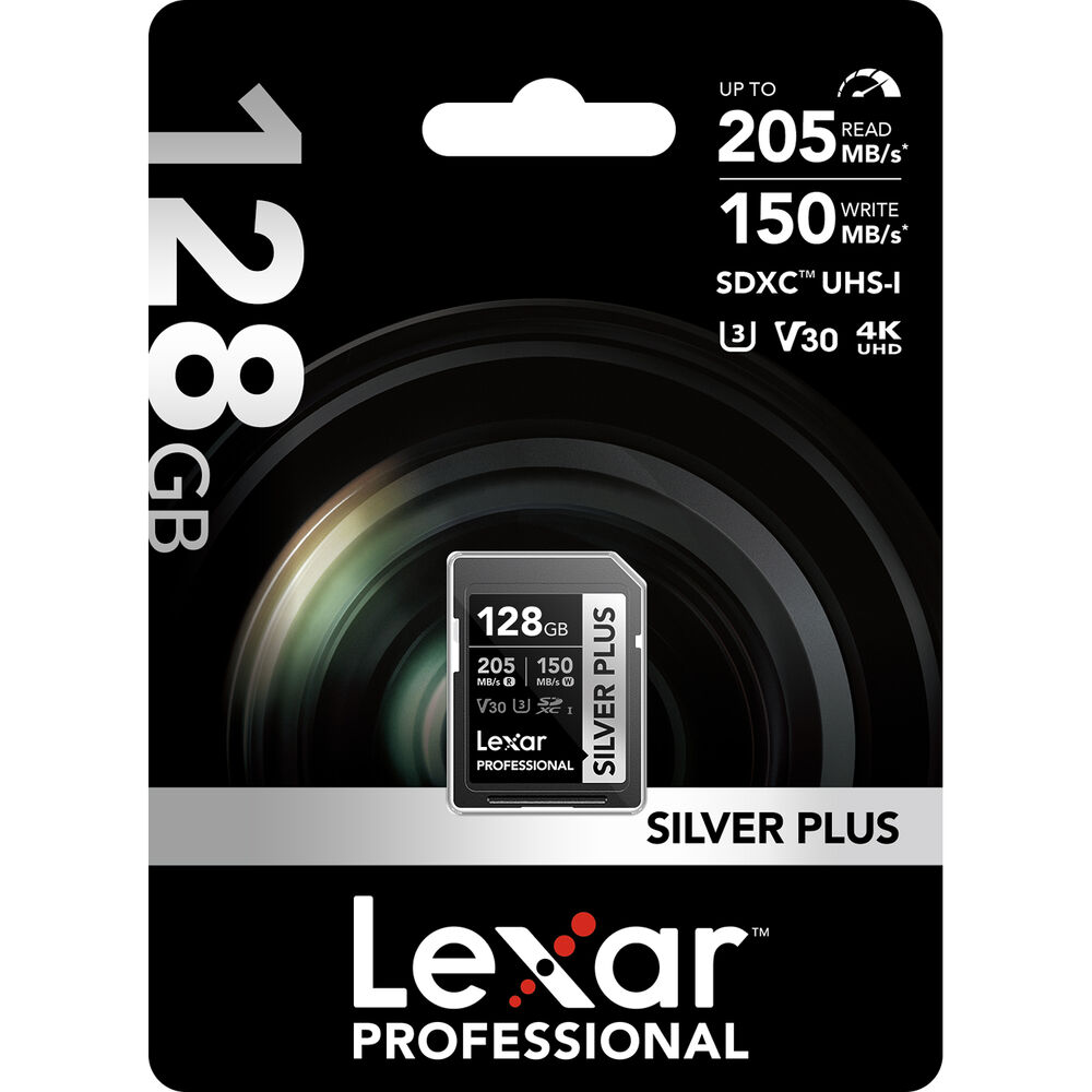 LEXAR 128GB SILVER Plus SDXC Hafıza Kartı (UHS-I, V30)
