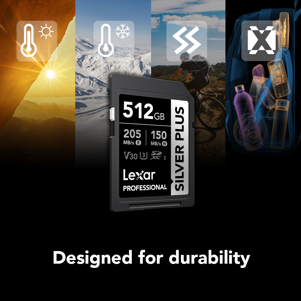 LEXAR 512GB SILVER Plus SDXC Hafıza Kartı (UHS-I, V30)