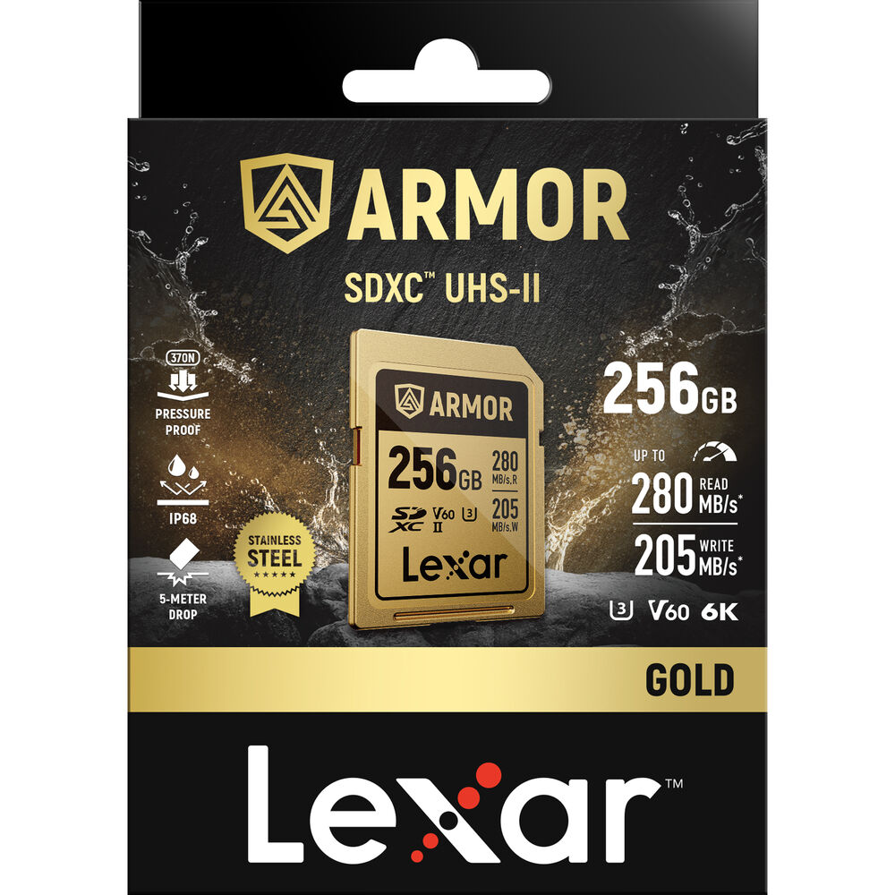 LEXAR 256GB ARMOR GOLD SDXC Hafıza Kartı (V60)