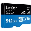 LEXAR 512GB 633x microSDXC Hafıza Kartı (SD Adaptörlü, UHS-I, V30)