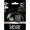 LEXAR 64GB SILVER Plus microSDXC Hafıza Kartı (UHS-I, V30)