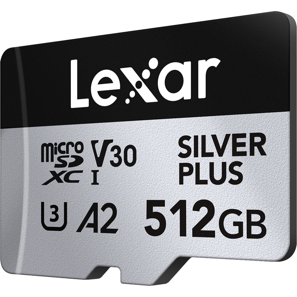 LEXAR 512GB SILVER Plus microSDXC Hafıza Kartı (Adaptörlü, UHS-I, V30)