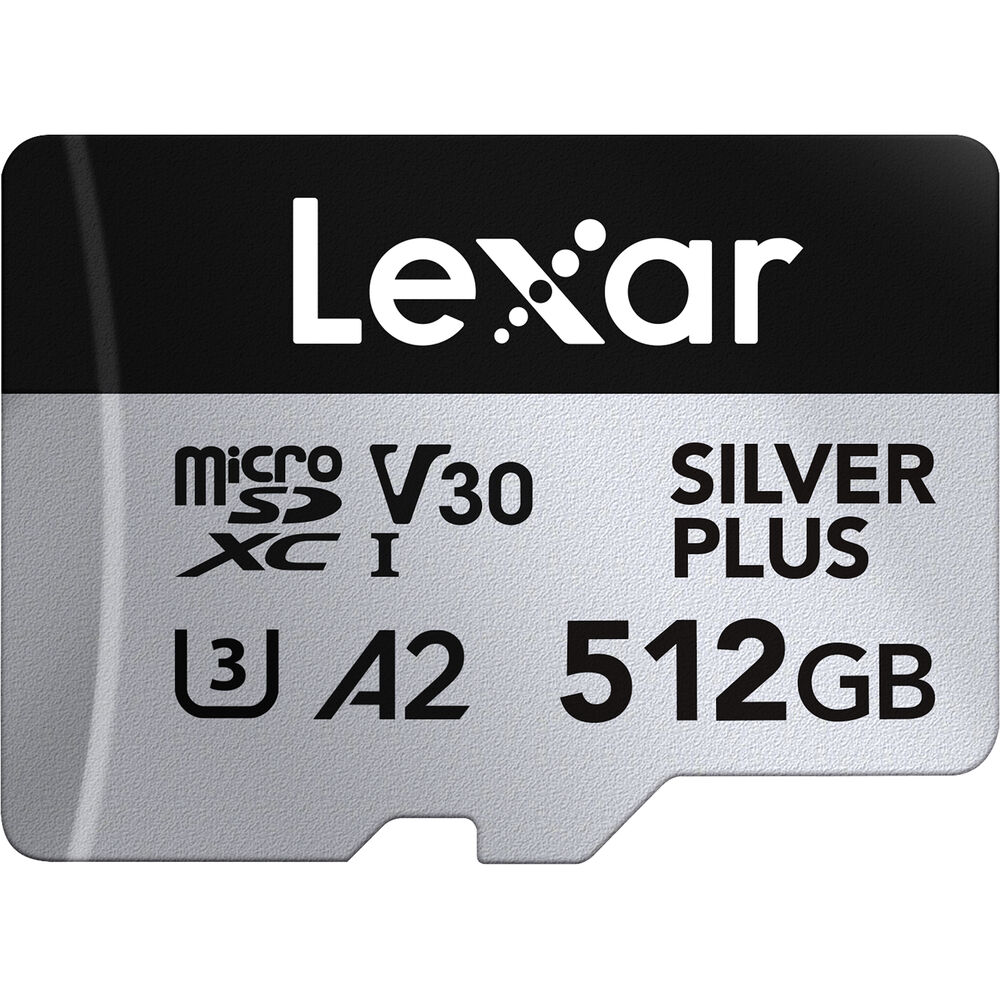 LEXAR 512GB SILVER Plus microSDXC Hafıza Kartı (Adaptörlü, UHS-I, V30)