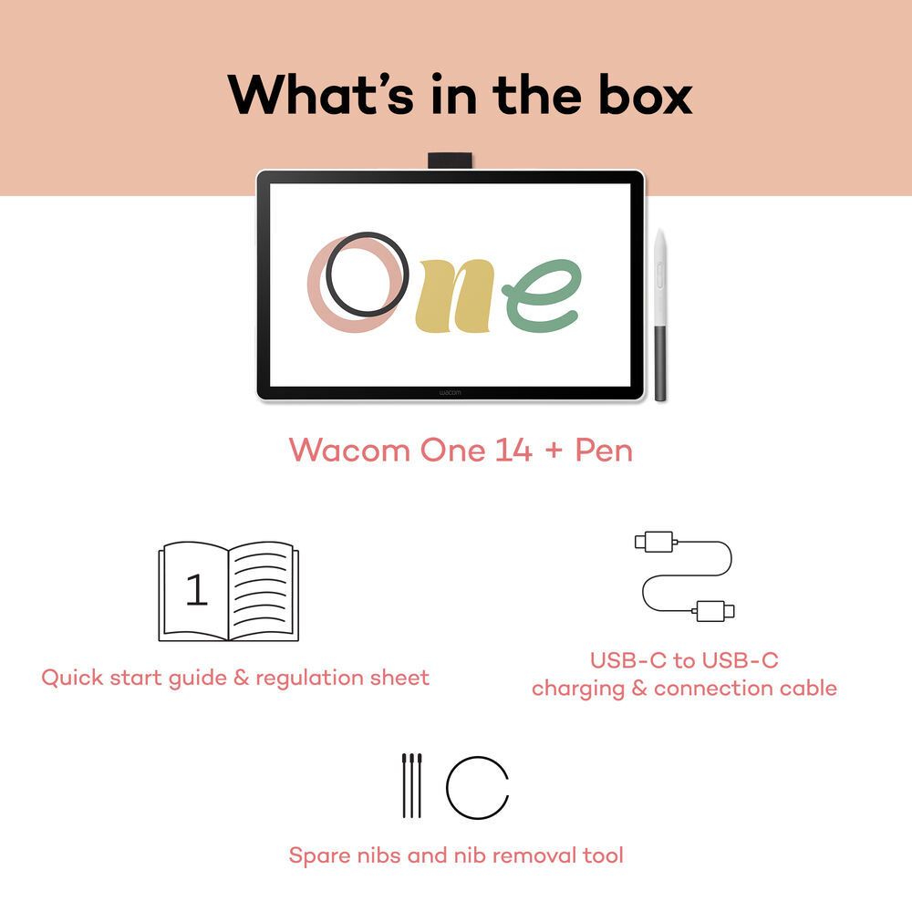 Wacom ONE Pen Display Grafik Tablet 14.0 (DTC141W0)