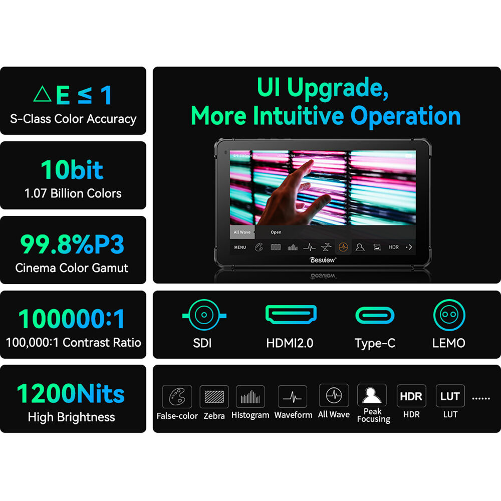 Desview OL7 7" OLED Kamera Üstü Monitör (Dokunmatik, HDMI, Yüksek Parlaklık)