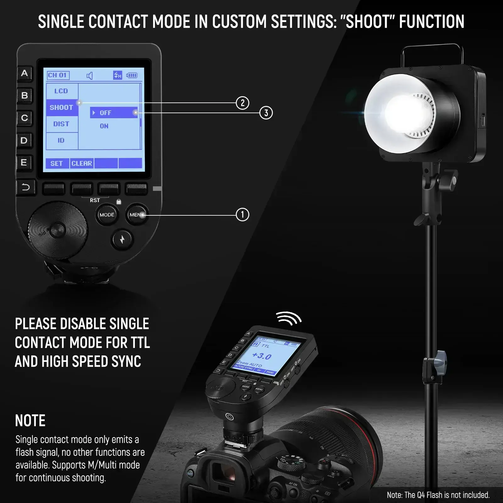 NEEWER QPRO-F Fujifilm Uyumlu TTL Kablosuz Flaş Tetikleyici