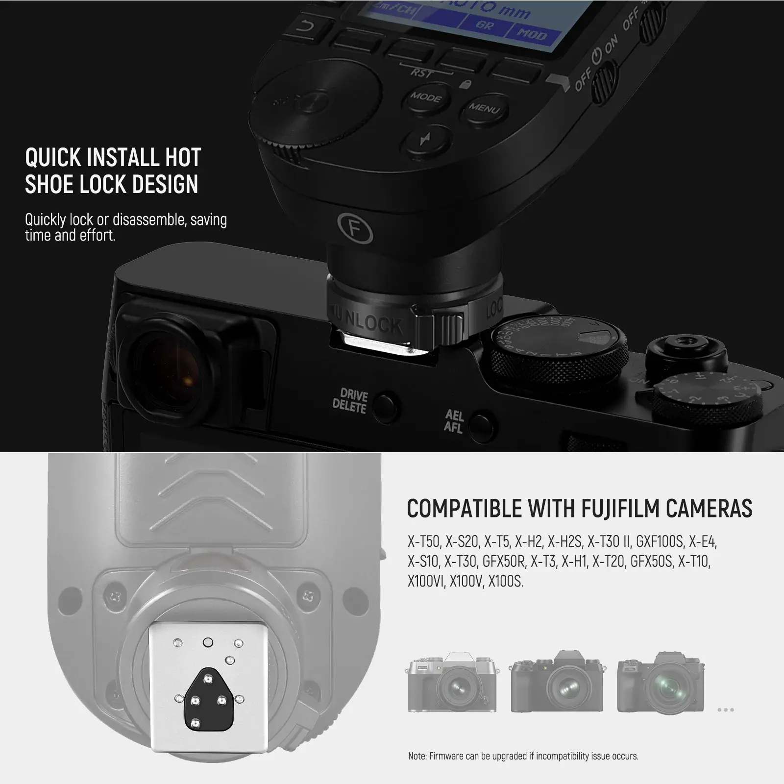 NEEWER QPRO-F Fujifilm Uyumlu TTL Kablosuz Flaş Tetikleyici