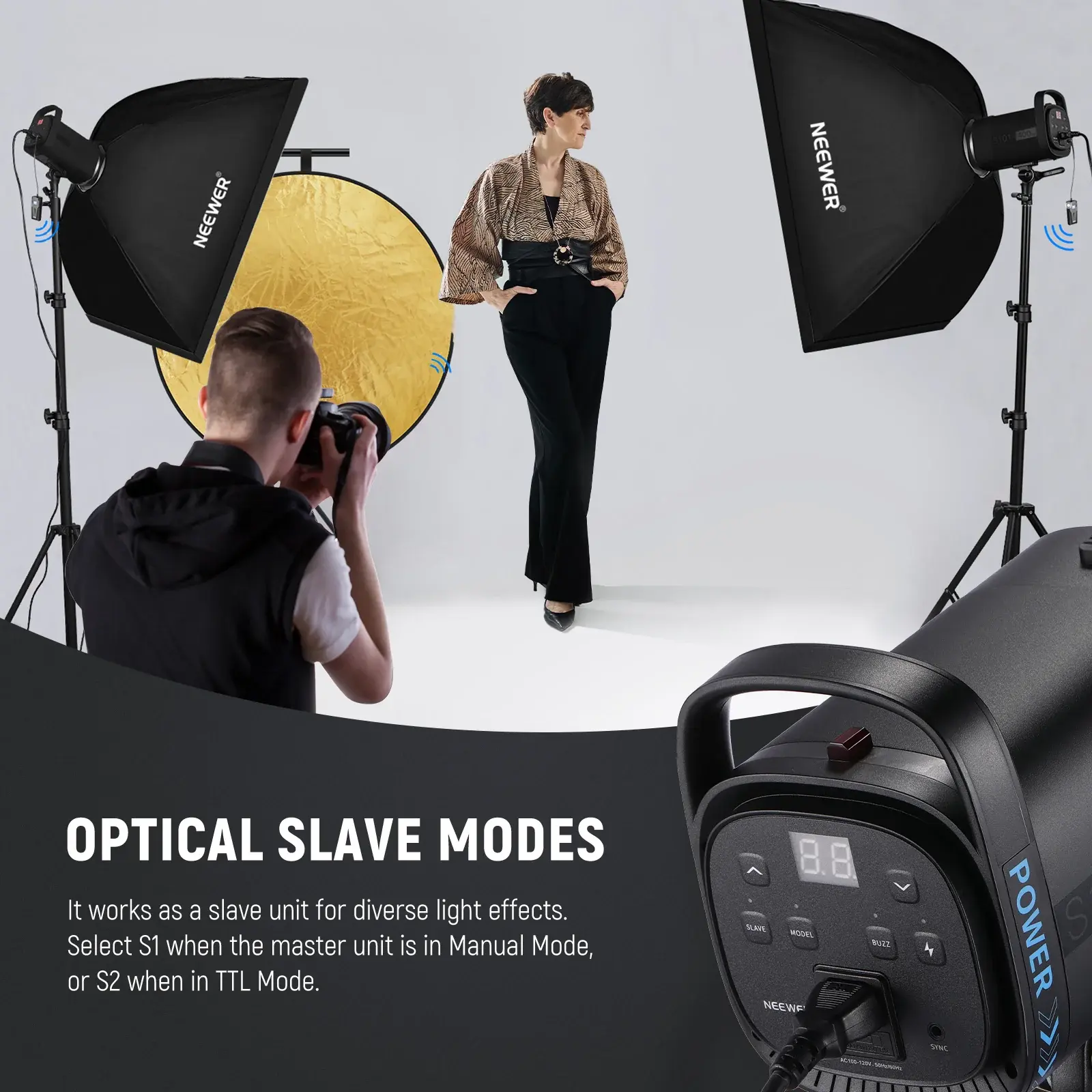 Neewer S101-400W 2'li Stüdyo Flaş Seti
