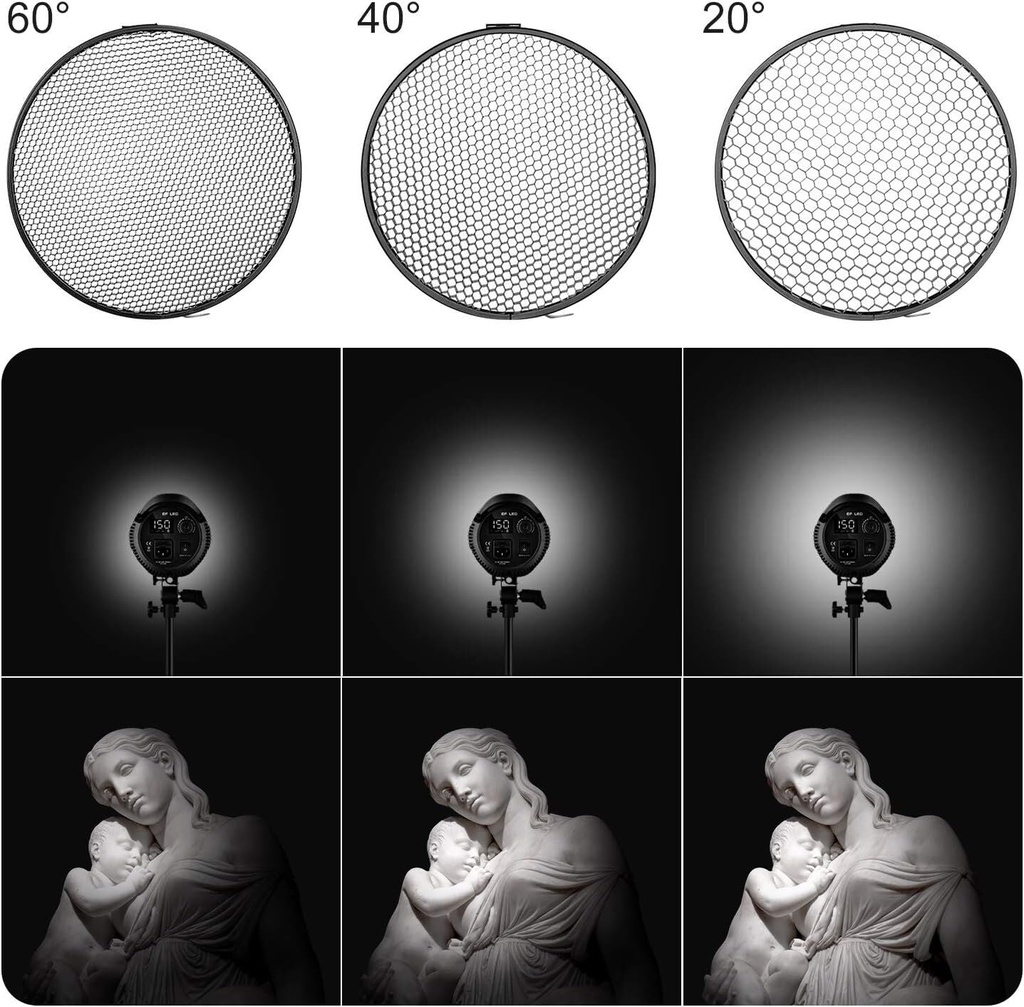 NEEWER 7 İnç Reflektör ve 20°/40°/60° Petek Izgara Seti