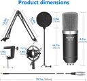 Neewer NW-700 Pro Condenser Microphone and Monitor Headphones 7-in-1 Kit