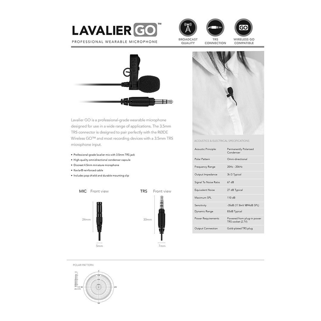 Rode Lavalier GO - Beyaz