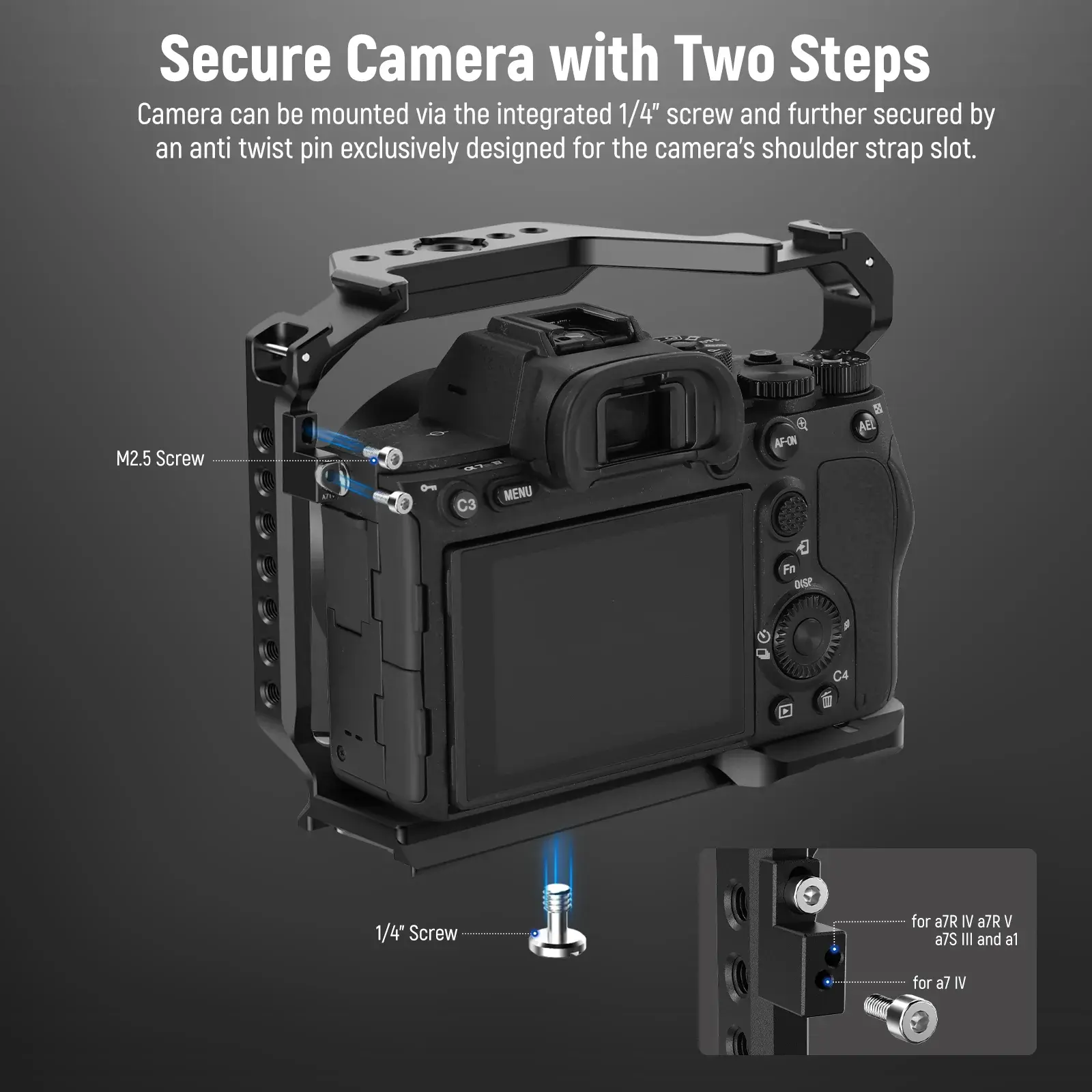 Neewer CA004 Sony A7 IV / A 7R V / A 7S III / A1 Uyumlu Kamera Kafesi