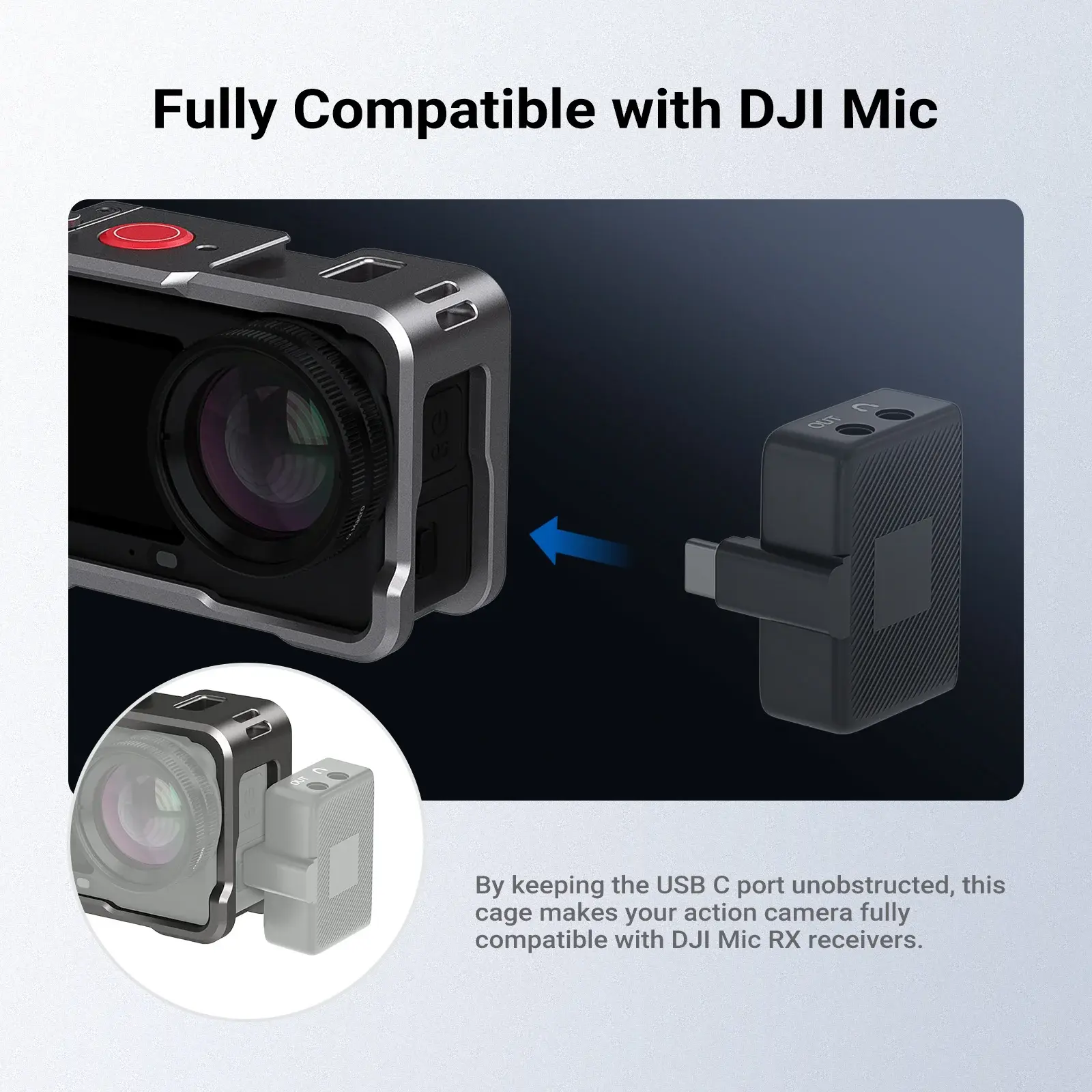 Neewer AC061 Kamera Kafesi - DJI Osmo Action 6 ile Uyumlu