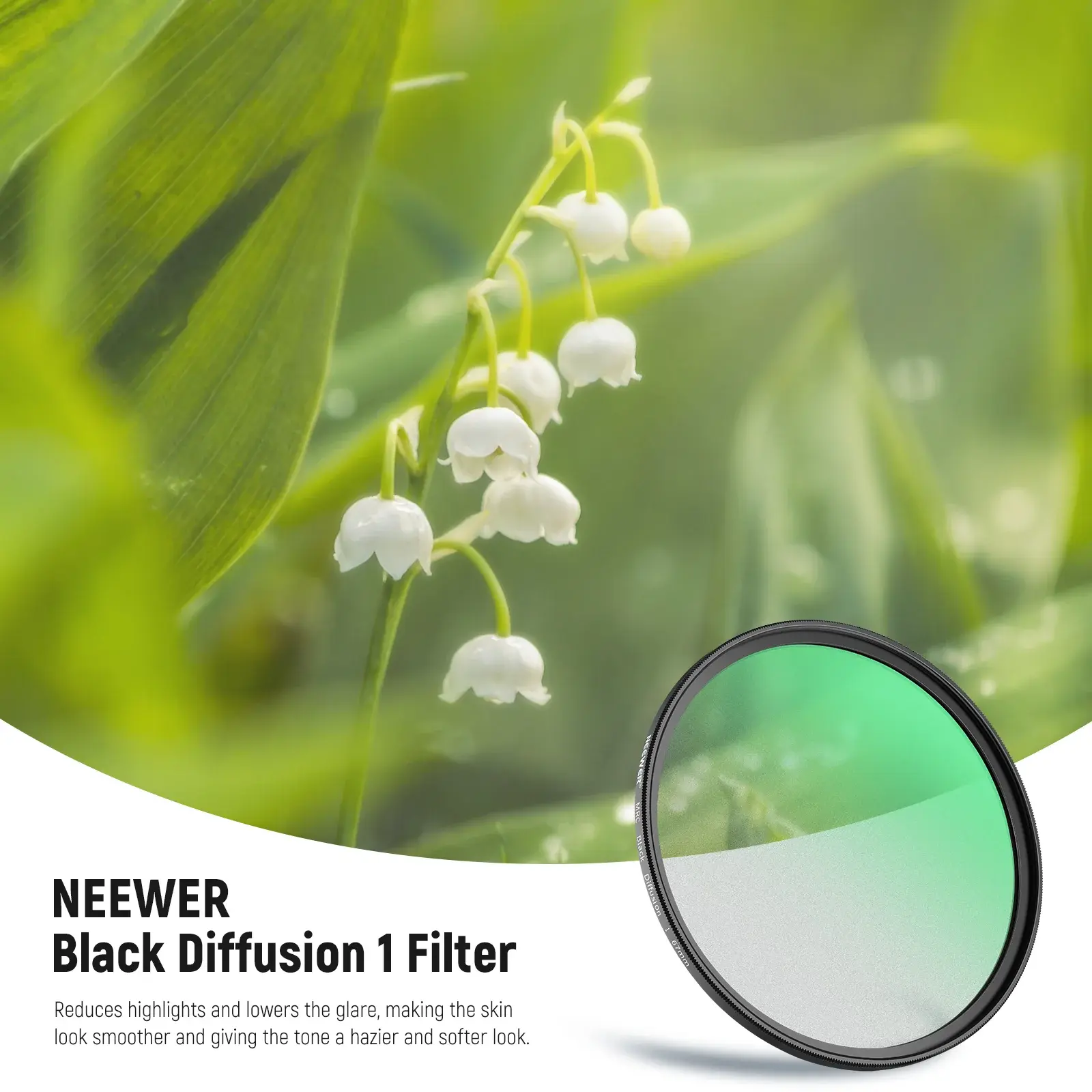 Neewer 82mm 1/2 Black Diffusion Sinematik Efekt Filtresi