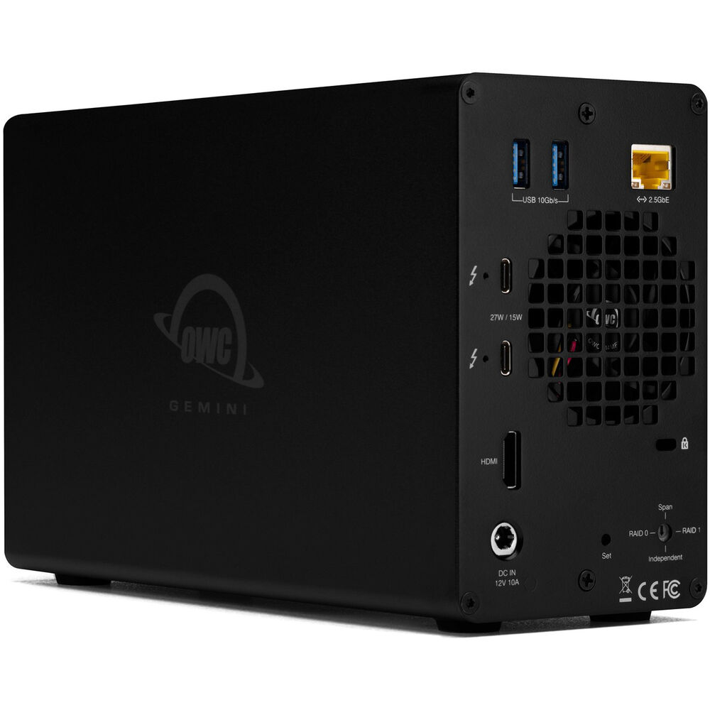 OWC Gemini 40TB 2-Bay Thunderbolt 3 Raid Array