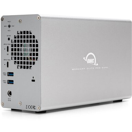 OWC Mercury Elite Pro Dual 12TB 2-Bay USB 3.2 Gen 2 RAID Array with 3-Port Hub