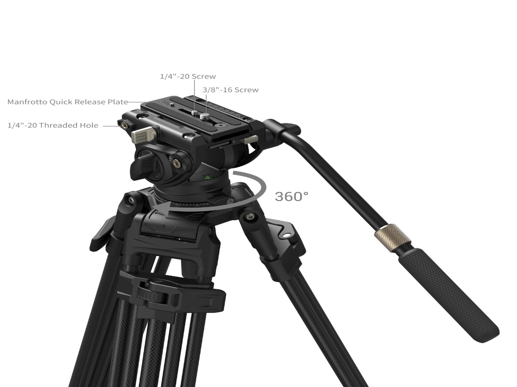 5111 AD-80S Alüminyum 15kg Taşıma Kapasiteli Video Tripodu