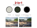 67mm Pro II CPL-VND Dairesel Polarize ve Değişken ND 2in1 Filtre