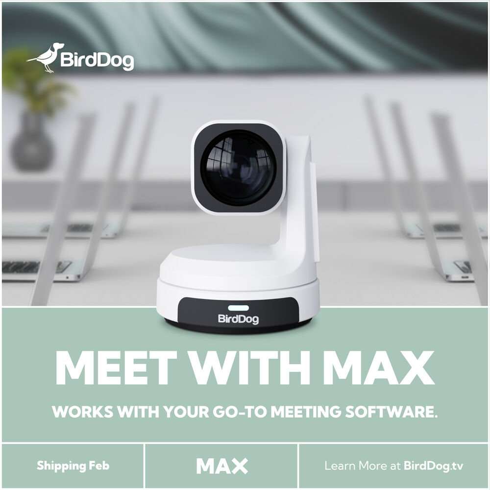 BirdDog Max 4K UHD PTZ Kamera - 12x Zoom (Beyaz)