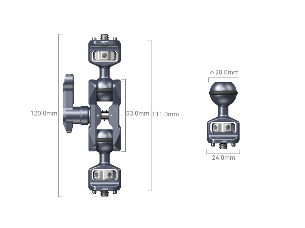 3873 Çift Başlıklı Ballhead Magic Arm