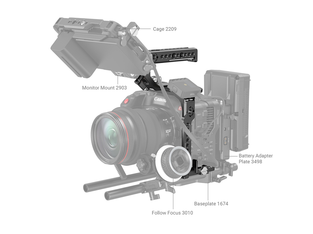 3899 Canon C70 Uyumlu Tutma Kollu Kafes Kiti