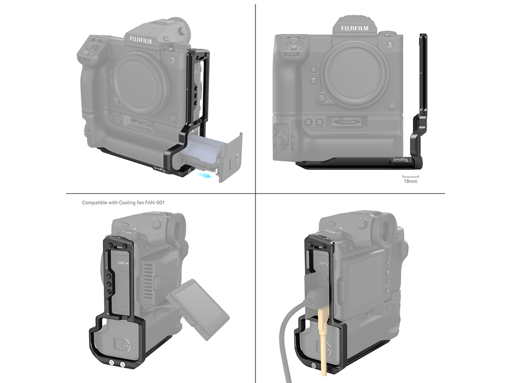 4203 Fujifilm GFX100II için Battery Grip Uyumlu L Braket