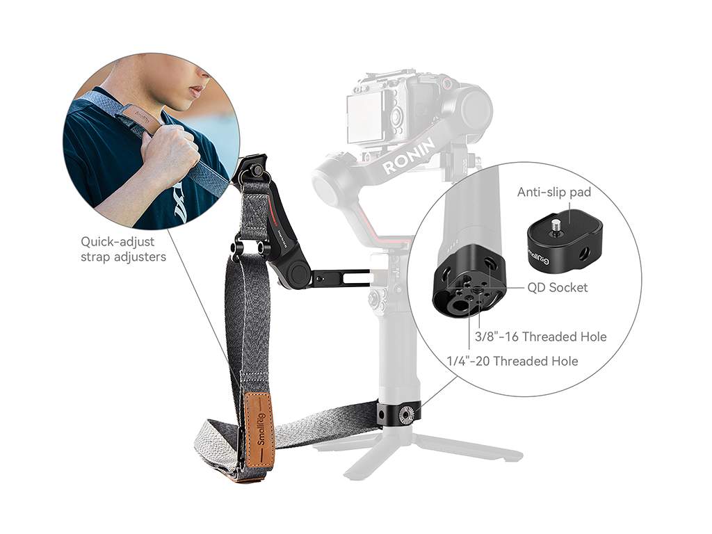 4383 Dji Gimbal Uyumlu Ağırlık Azaltıcı Omuz Askılı Taşıma Kolu