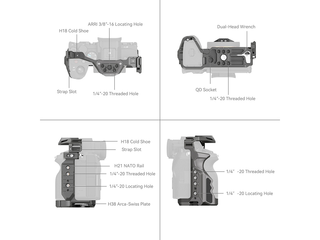 4481 Sony A7R V / A7 IV / A1 / A7S III / A7R V Uyumlu ''HawkLock'' Serisi Kafes