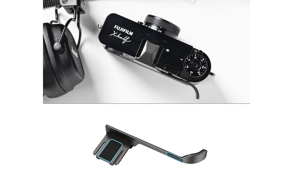 5333 Fujifilm X-Half Uyumlu Koyu Gümüş Parmak Grip