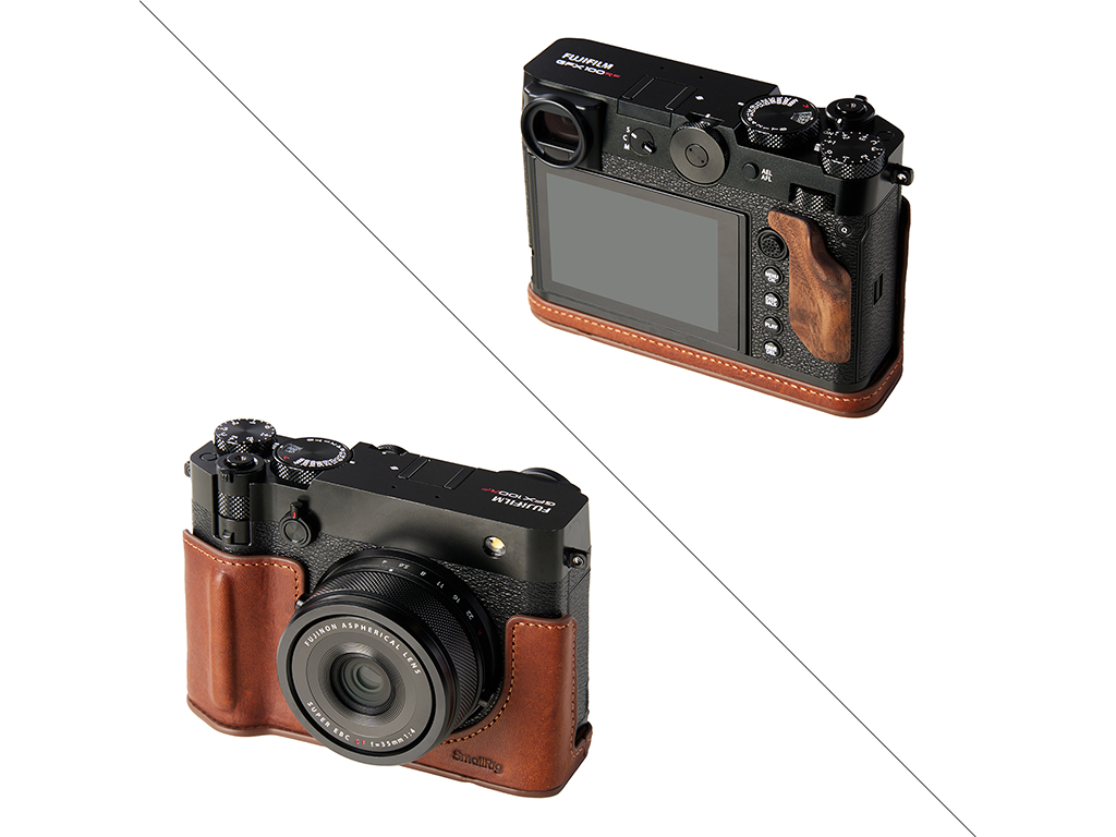 5268 Fujifilm GFX100RF Uyumlu Kahverengi Yarım Deri Kılıf ve Kayış