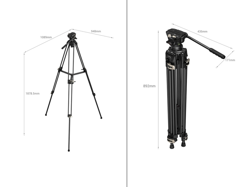 3751 AD-01 Fluid Head 12kg Taşıma Kapasiteli Video Tripodu
