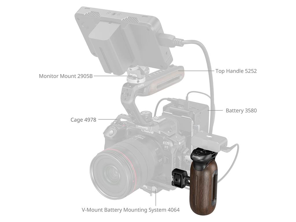 5238 ARRI Bağlantılı Ahşap Yan Tutma Kolu