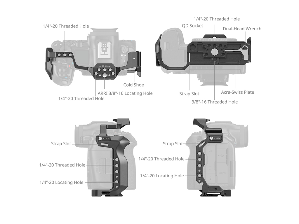 4978 Canon EOS R5 MII Uyumlu Kafes