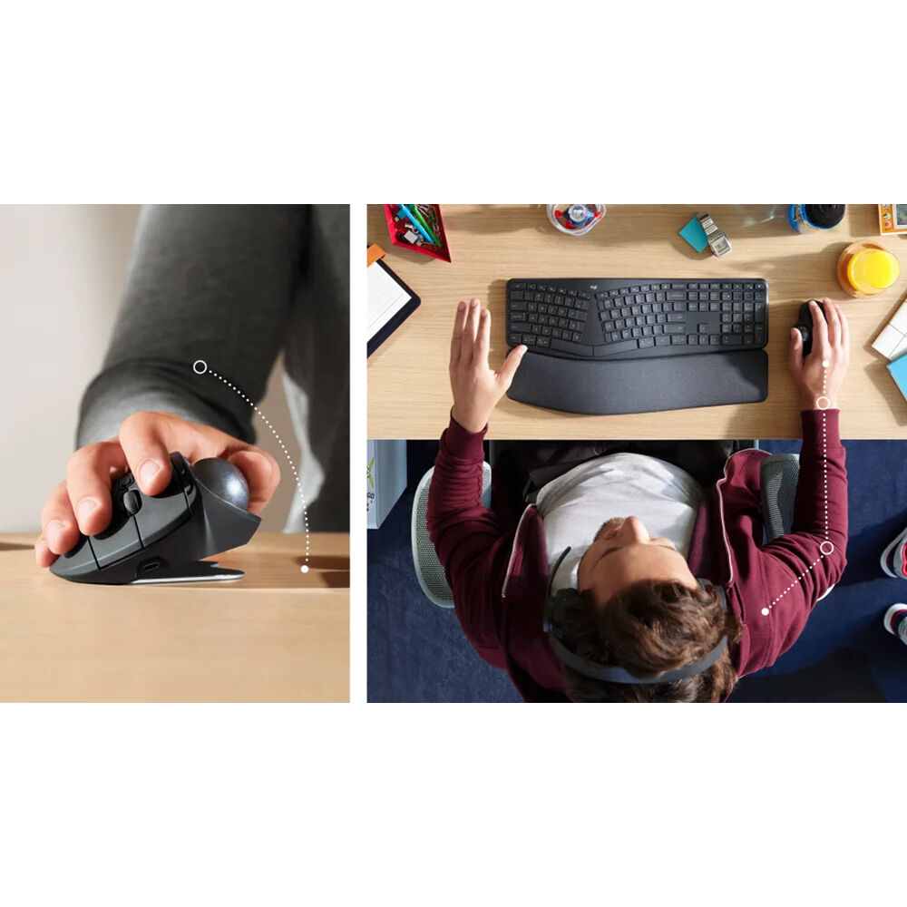 Logitech MX Ergo Kablosuz Konforlu Trackball Mouse (Siyah)