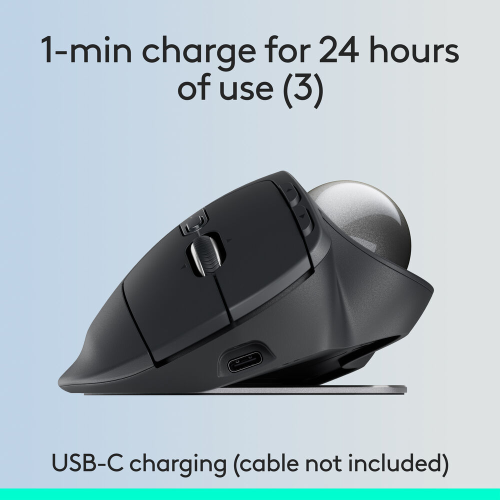 Logitech MX Ergo Kablosuz Konforlu Trackball Mouse (Siyah)