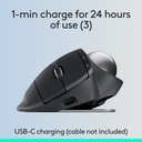 Logitech MX Ergo Kablosuz Konforlu Trackball Mouse (Siyah)