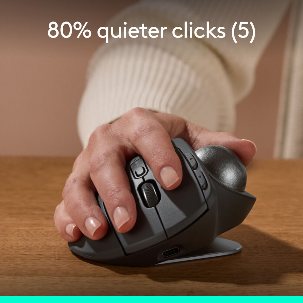 Logitech MX Ergo Kablosuz Konforlu Trackball Mouse (Siyah)