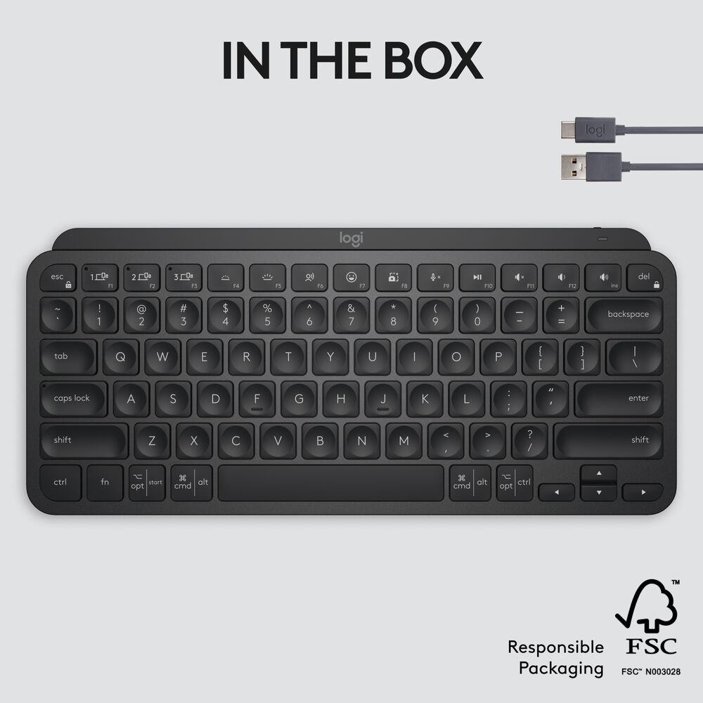 Logitech MX Keys Mini Minimalist Kablosuz Bluetooth Aydınlatmalı Türkçe Q Klavye (Siyah)