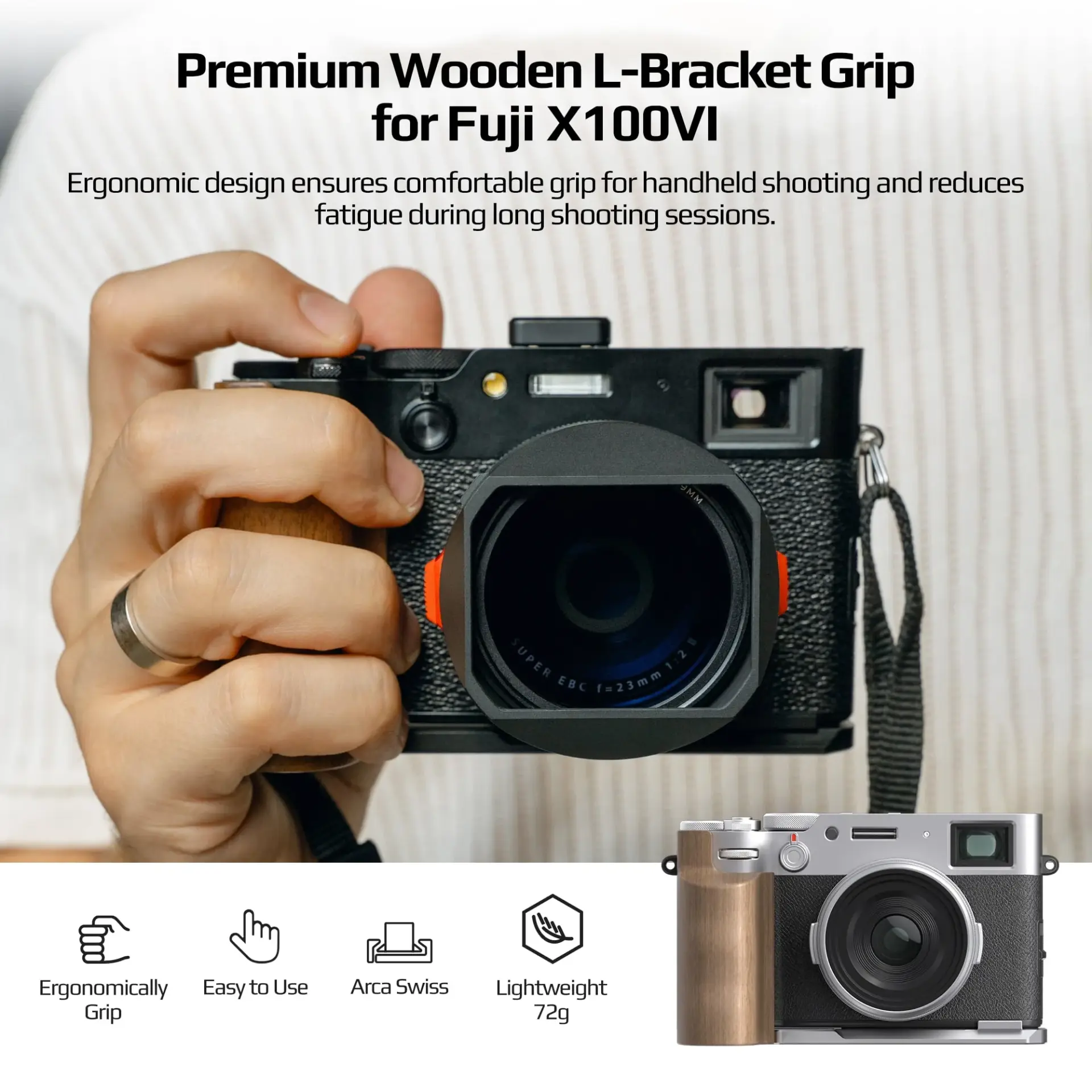 Freewell Fuji X100VI L Bracket Premium Grip Gri