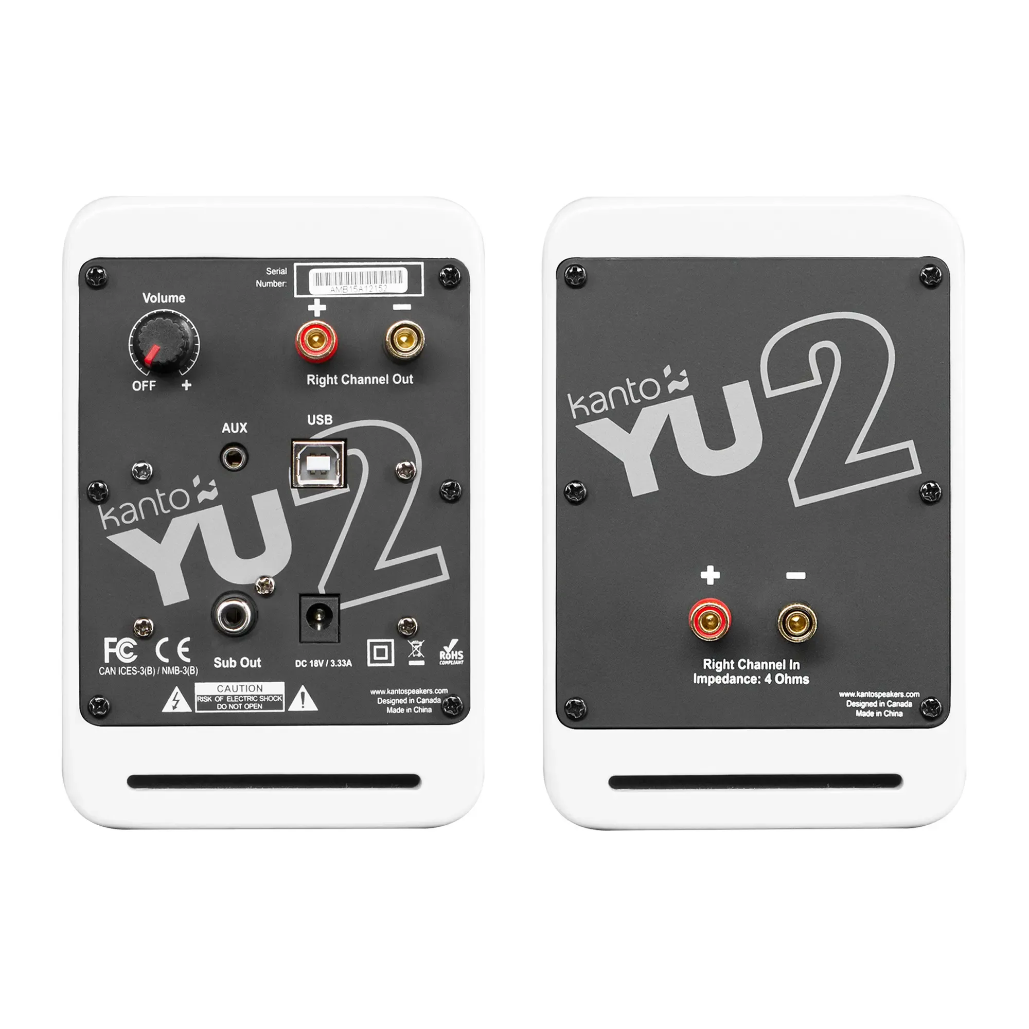 KANTO YU2 | 100W Watt 3'' Aktif Hoparlörler, Bluetooth® - Mat Beyaz
