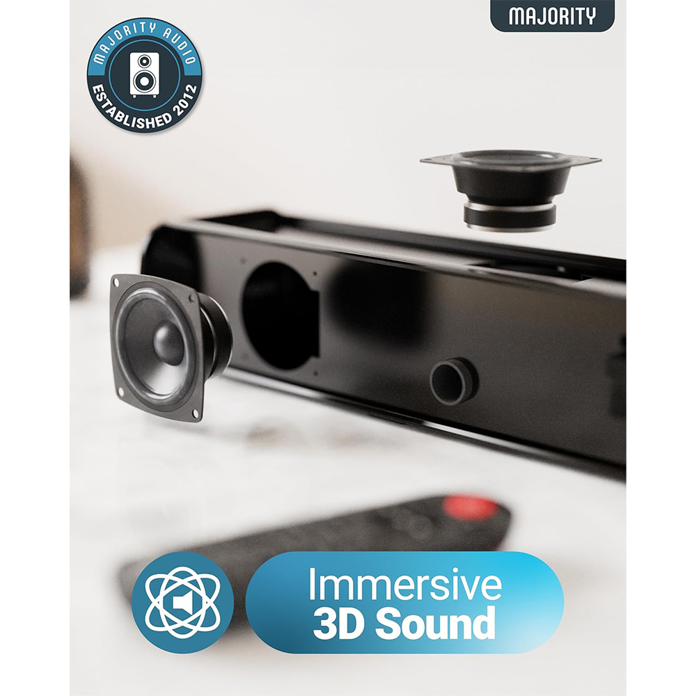 Majority Naga 80 3D Surround 140W TV Soundbar (HDMI/ARC, BT, USB, OPTIC, AUX, Dahili Subwoofer)