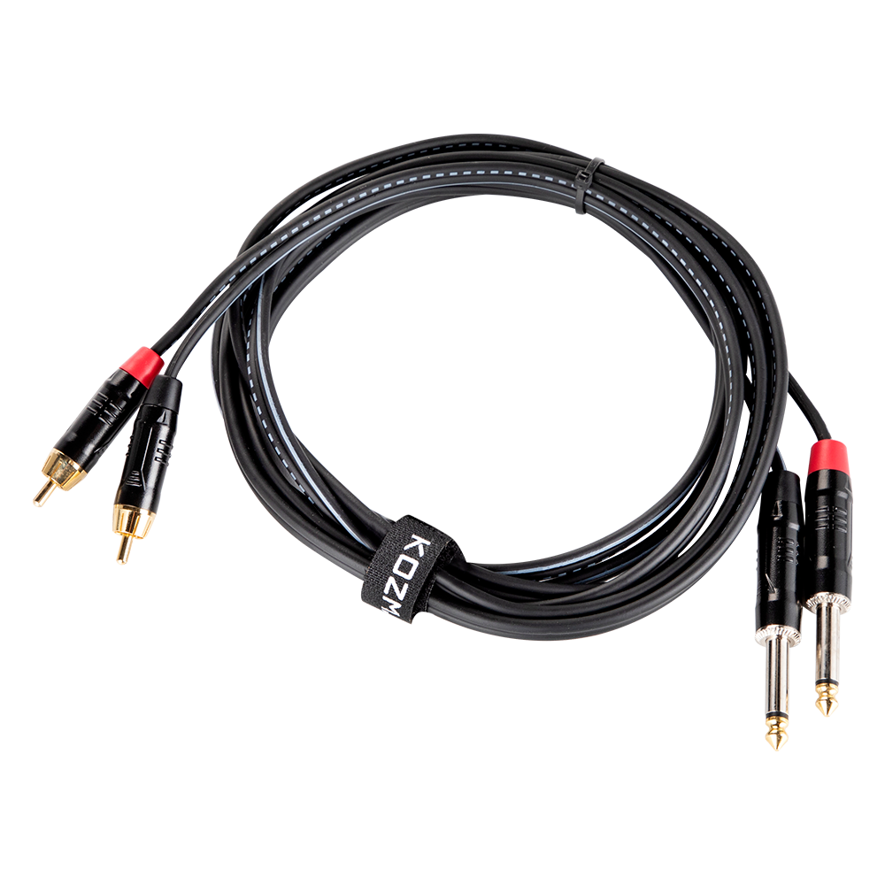 Kozmos KCL-329-3M 2 x 6,35mm Mono - 2 x RCA 3mt Kablo