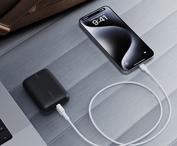 Aukey CB-BAL7-WH Naylon Örgülü USB-A Lightning Kablosu 0.9M