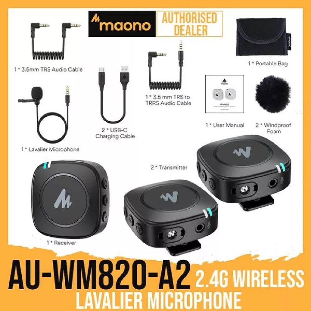 Maono AU-WM820A2 Dual Kablosuz Yaka Mikrofonu